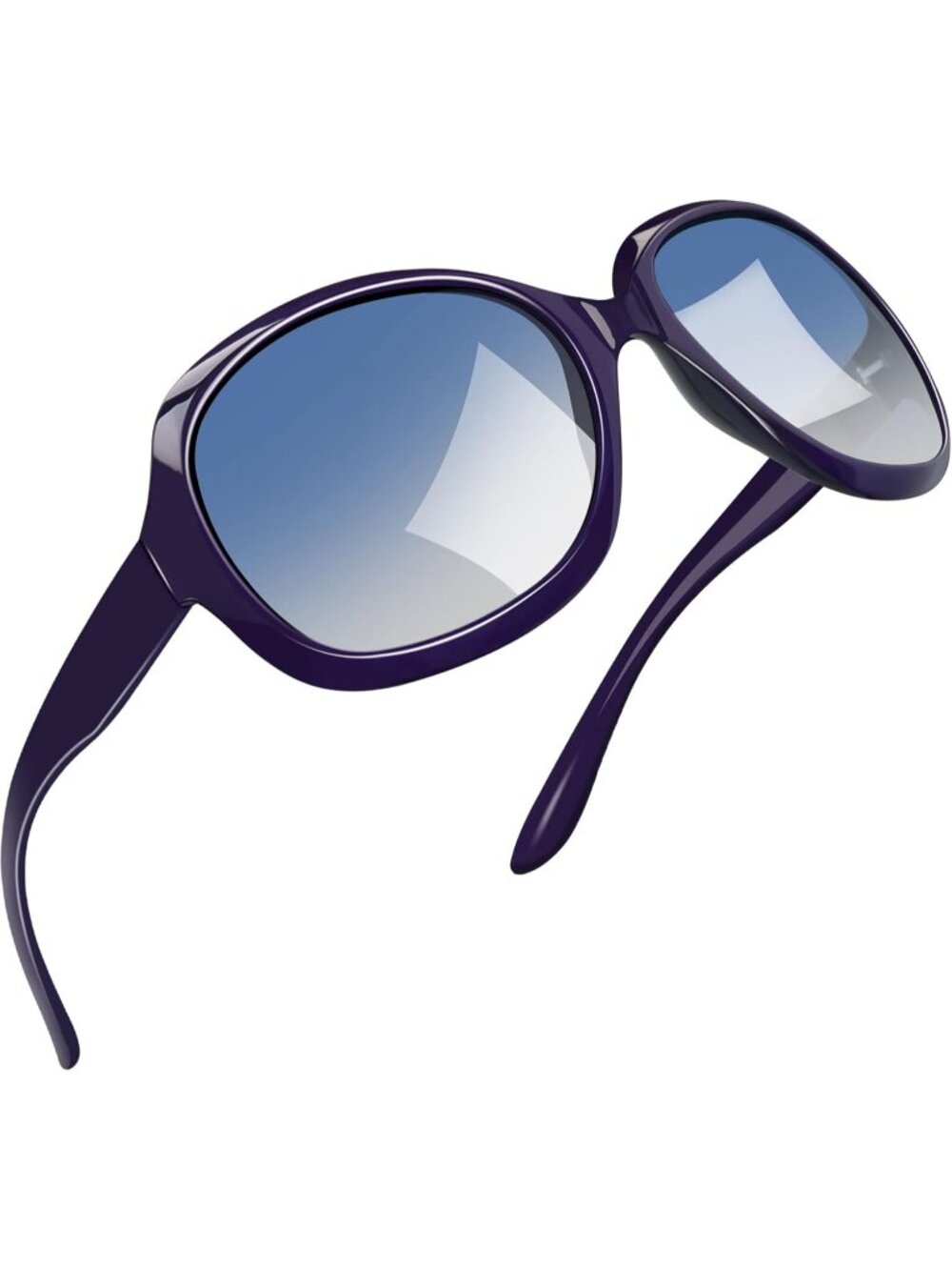 Women's Blue Polarized UV Protection Sun Glasses Trendy Big Wide Shades Driving